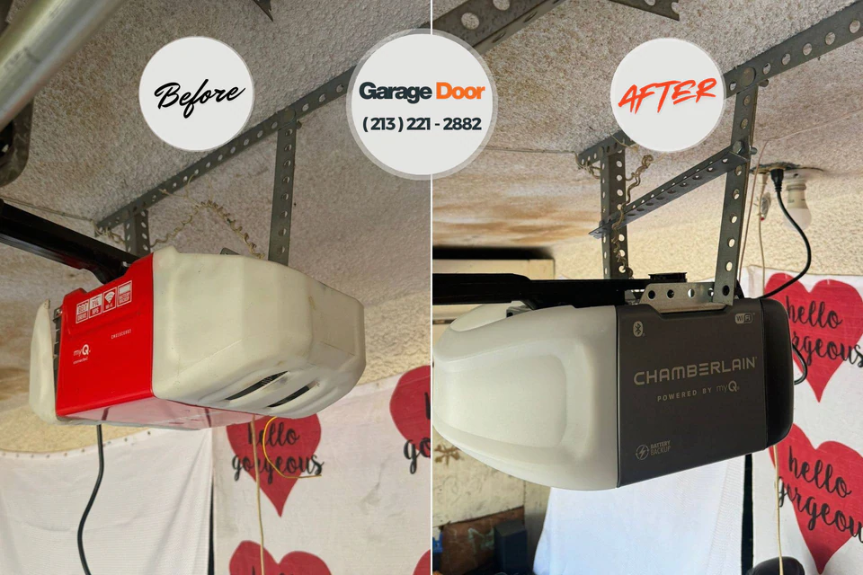 Before and after: garage door repair Sycamore, GA